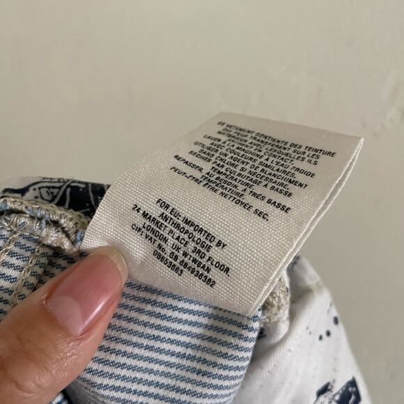 Anthropologie Shorts Women's 26 Pilcro Hyphen Blue Stripes High Rise Denim - Picture 6 of 6